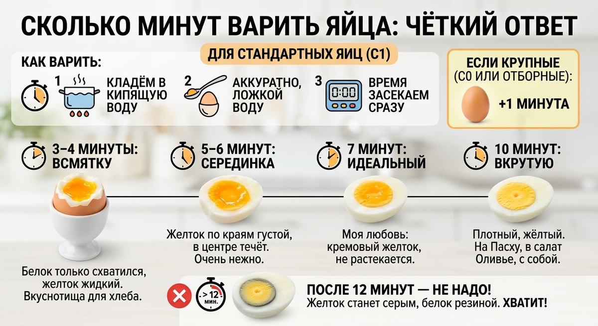 Сколько варить яйца
