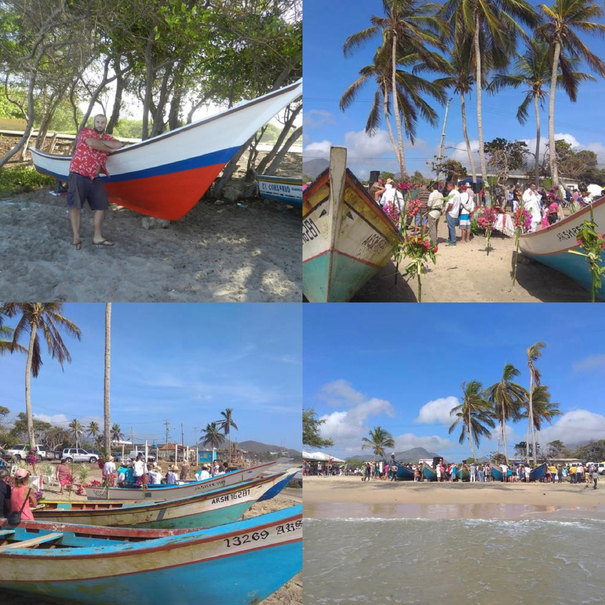 Видете эти пять лодок? Они сегодня получат благословение. К сожалению русскому парню благословение не дали, но думаю он и сам справится с такой то лодкой.