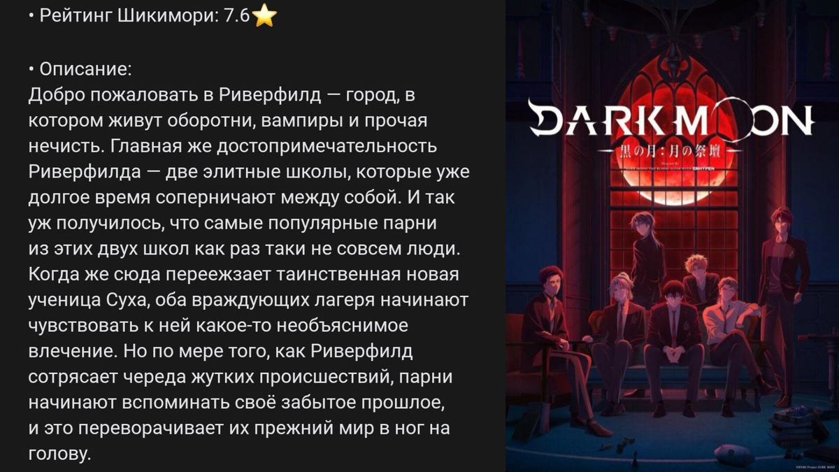 описание сюжета аниме "Тёмная луна"