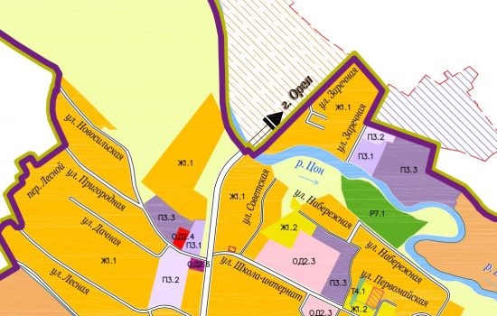    Фрагмент карты градостроительного зонирования