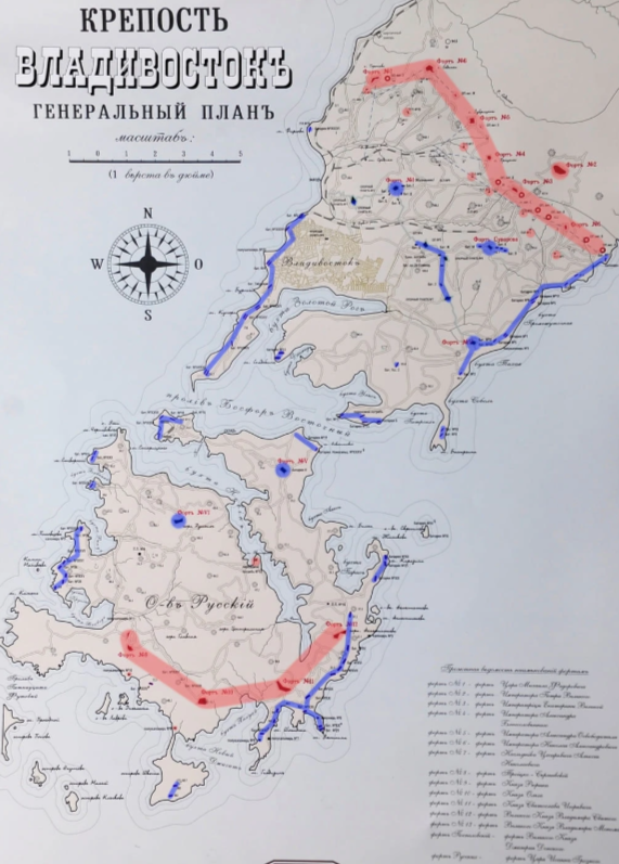 Схема укреплений начала XX века