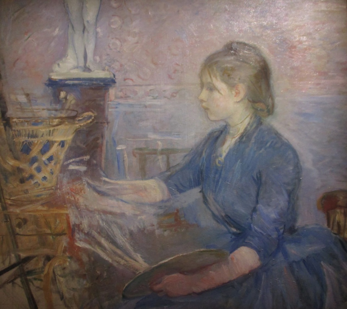 Берта Моризо. «Поль Гобийяр рисует» (холст, масло, 1886). Музей Мармоттан-Моне, Париж.