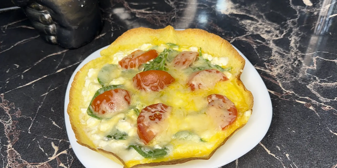 Ленивый киш из лаваша с творогом и шпинатом