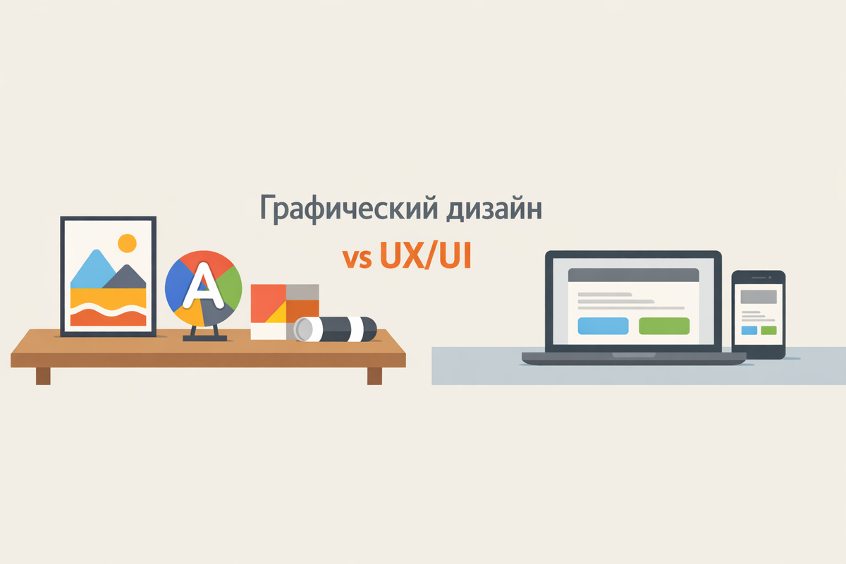 Графический дизайн — образ и эмоция. UX/UI дизайн — путь и опыт пользователя.