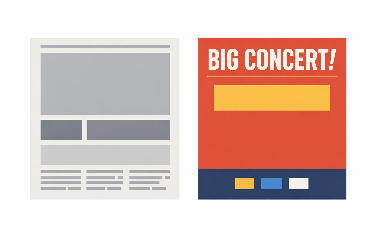 Афиша концерта: иерархия от главного к второстепенному сразу читается