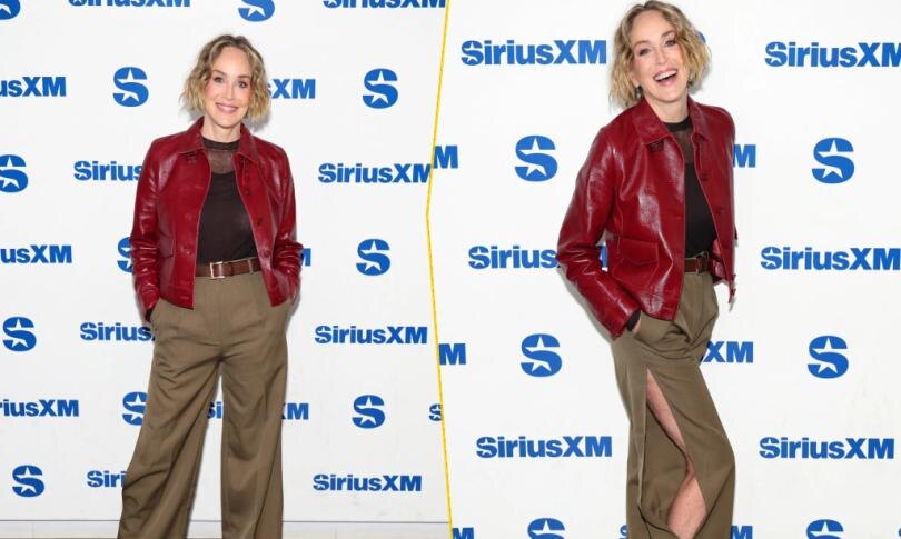    Источник: Getty Images | Шэрон Стоун показала, как носить красную кожаную куртку без лишнего пафоса