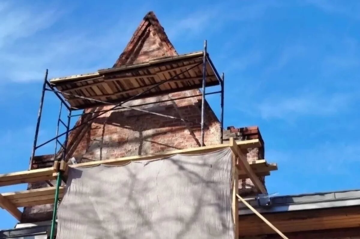    В Калуге продолжается капремонт исторической кирхи на Вилонова