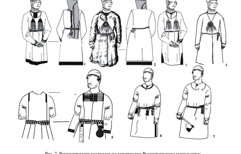 «Верхней одеждой служил шерстяной, отрезной по талии кафтан или меховая одежда»