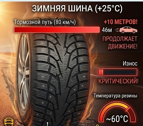 Почему зимняя резина в +25°C превращается в ластик и сколько денег вы теряете на самом деле
