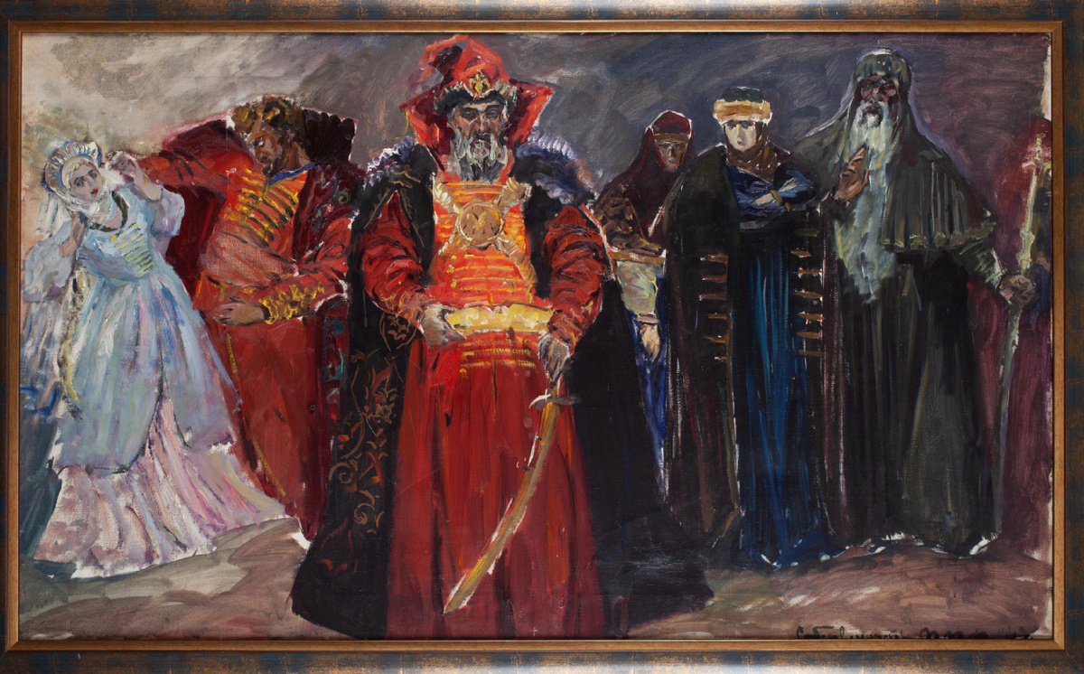 Федоровский Ф.Ф. Эскиз декорации к опере  М.П. Мусоргского «Хованщина». Из фондов Российского национального музея музыки.