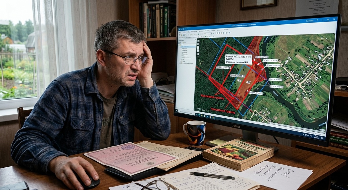 Кадастровая карта с наложенными границами земельных участков