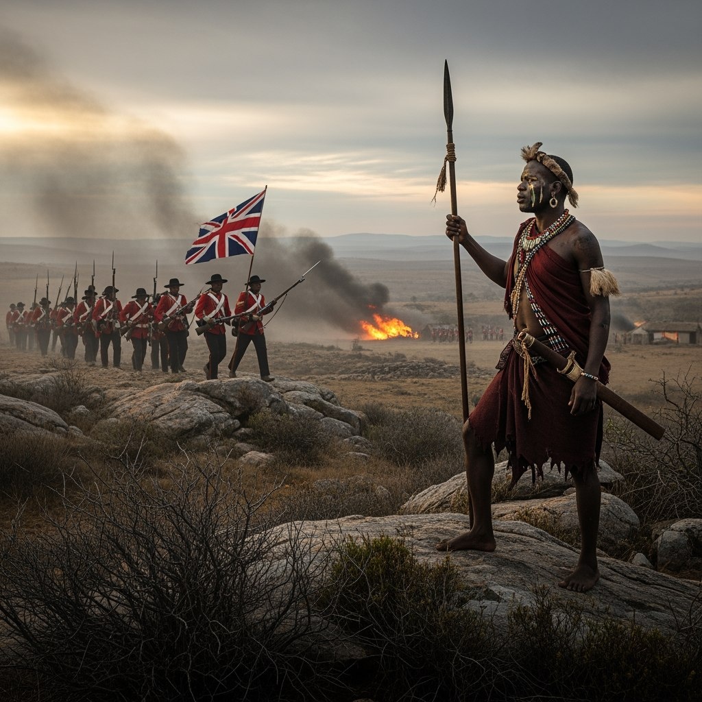Столкновение британских войск с воинами народа коса