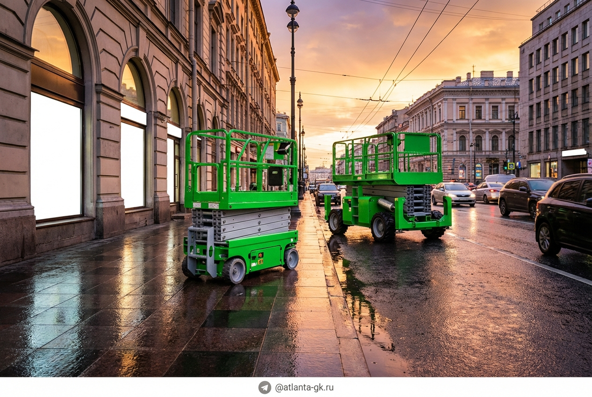    Аренда электрического и дизельного ножничного подъемника Atlanta-gk