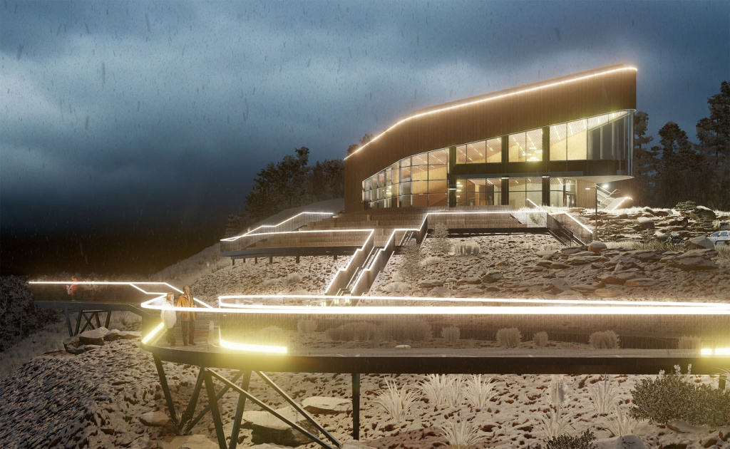     Новый визит-центр на Николаевской сопке в Красноярске подключили к электричеству