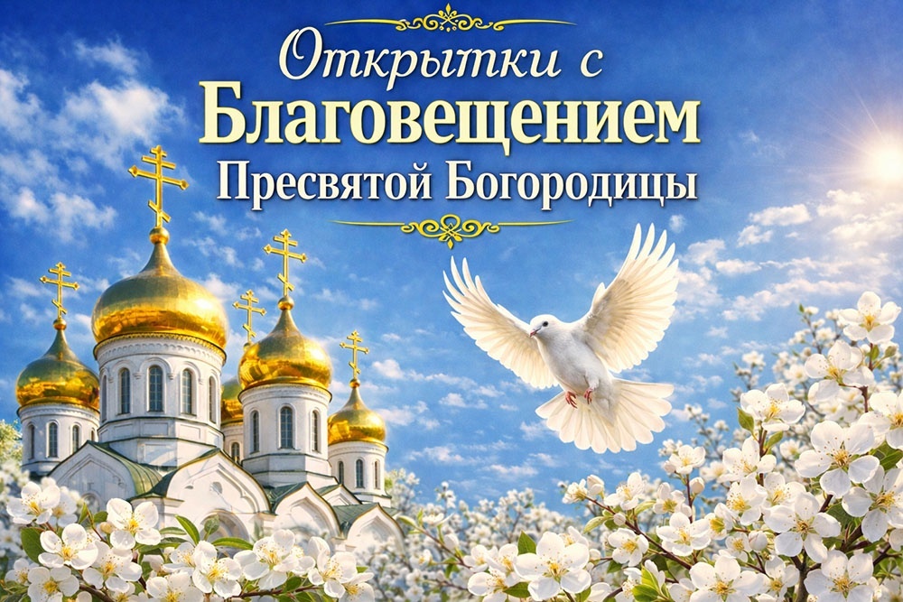    Открытки с Благовещением Пресвятой Богородицы: красивые картинки для поздравлений, скачивания и печати. / Создано с использованием нейросетевых технологий.