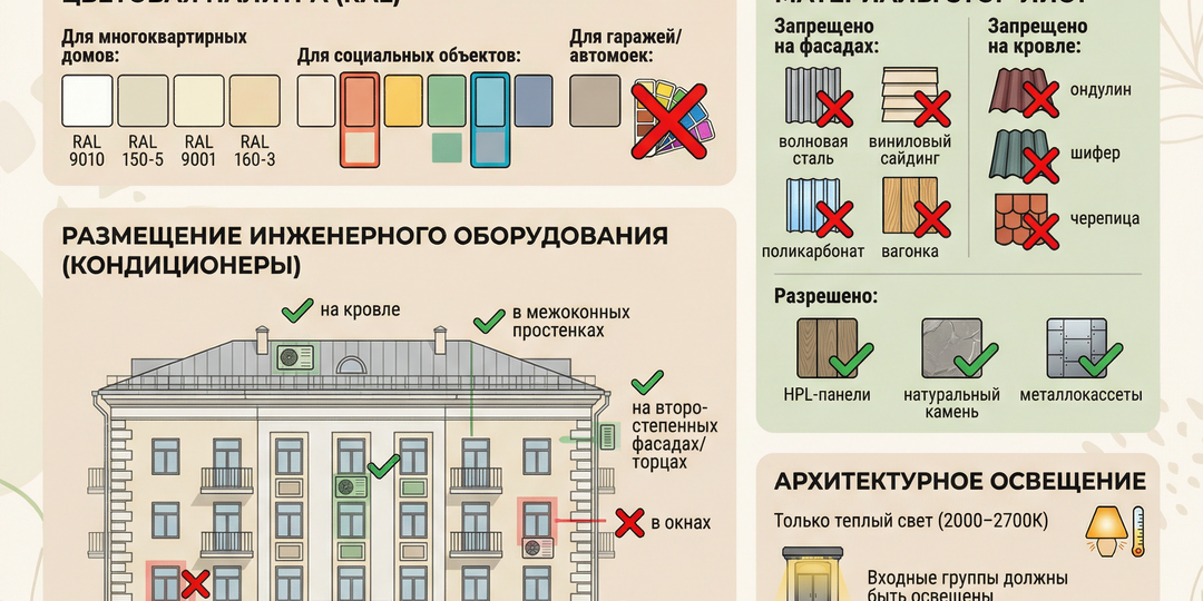 В Дивеевском округе утвердили строгие правила архитектурного облика зданий: теперь цвет фасадов, материалы, размещение кондиционеров и даже