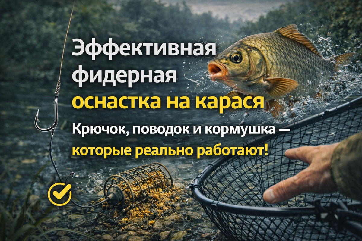 Оснастка фидера на карася — крючок, поводок и кормушка, которые реально работают.