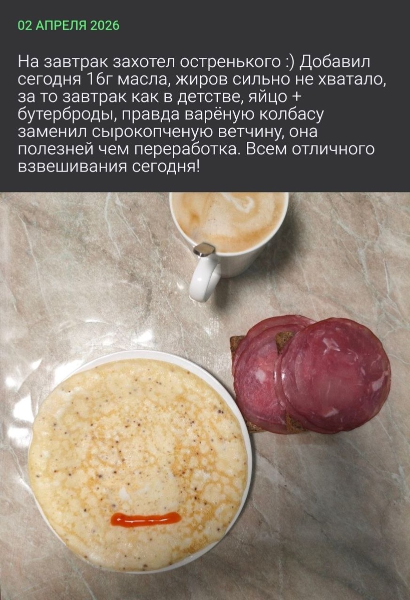 Пост из FatSecret от 02.04.2026