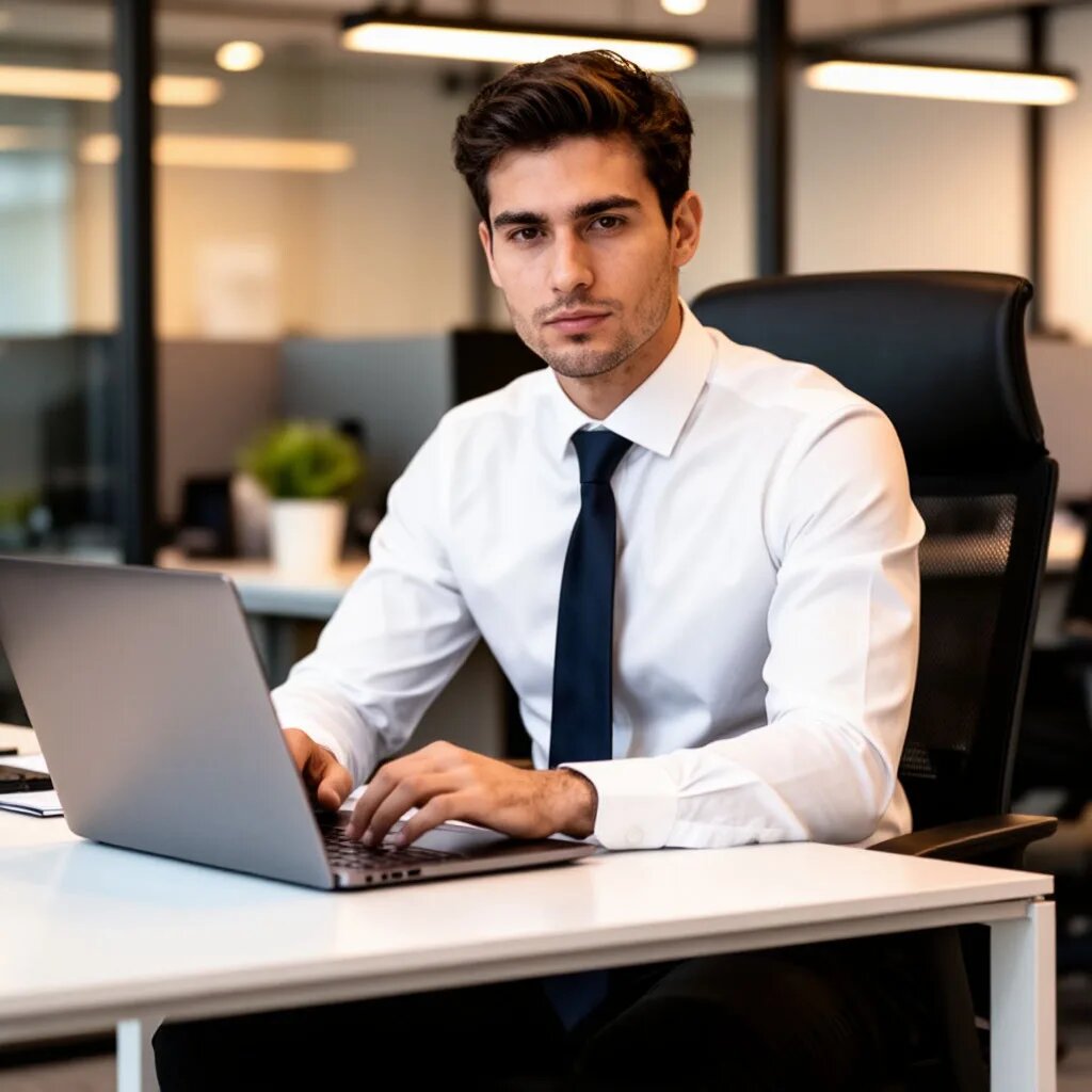 В офисе. Иллюстрация сгенерирована нейросетью 