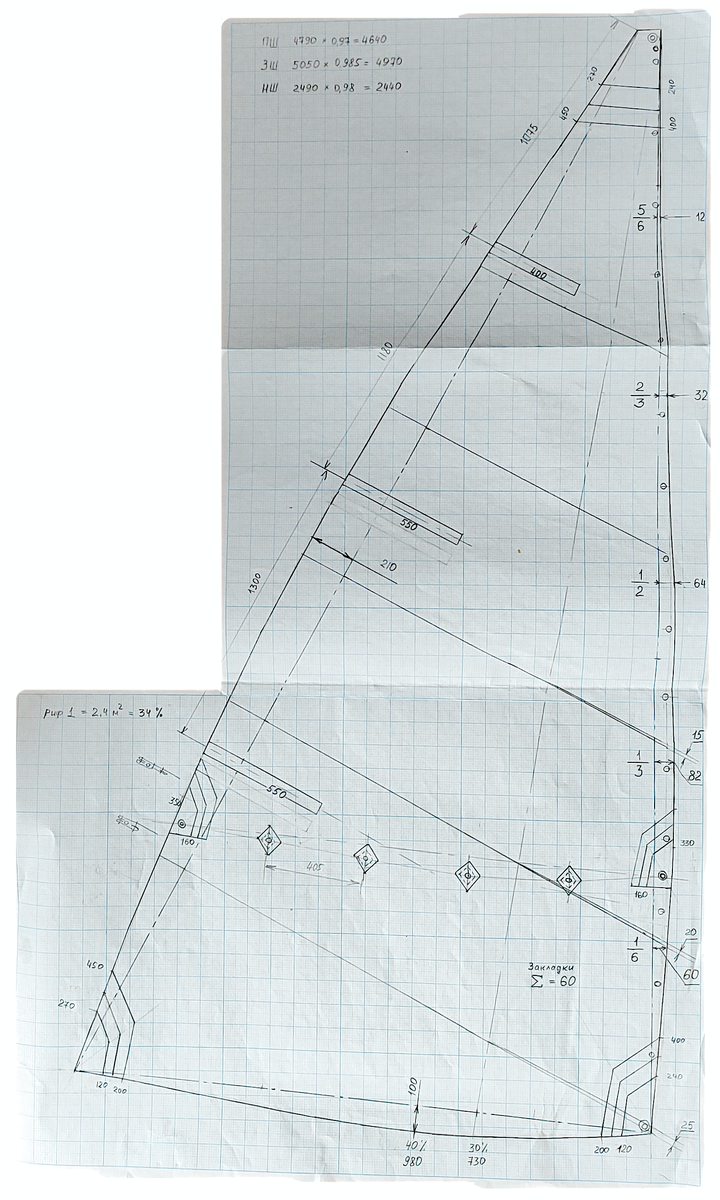 Чертеж бермудского грота 