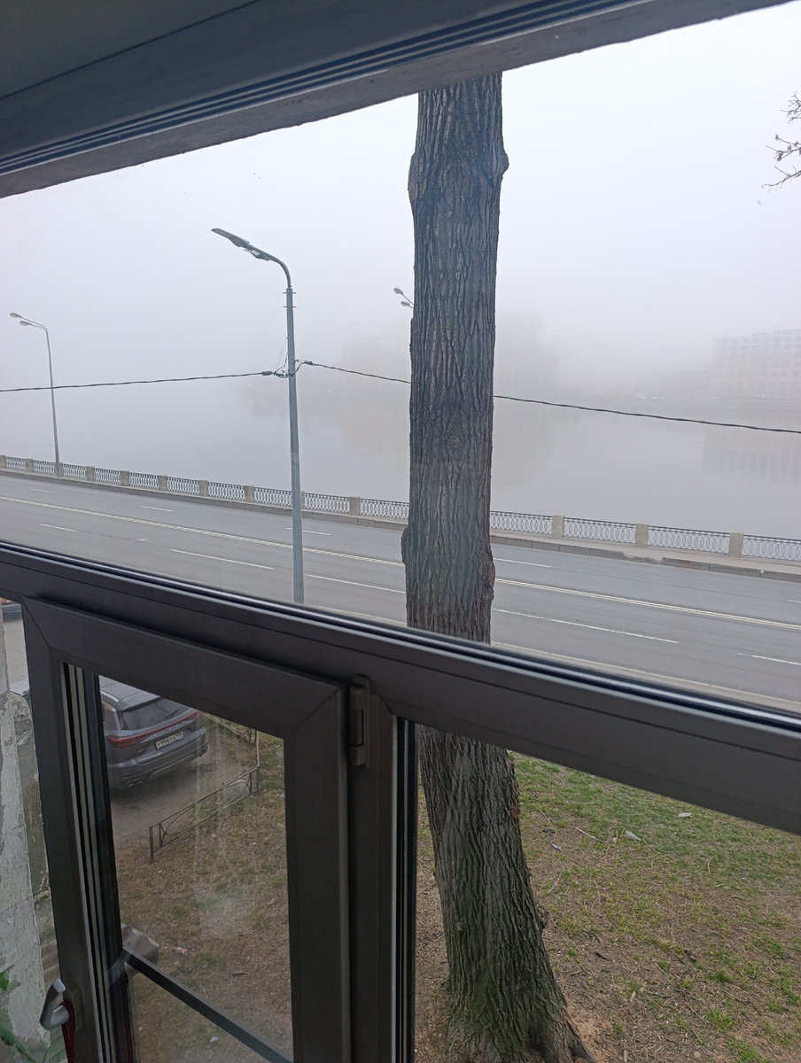 Все фото автора. Вид из спальни около 7 утра. 