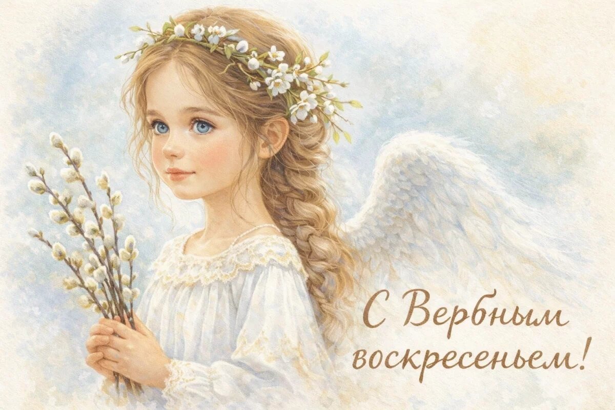    Открытки с Вербным воскресеньем 2026.