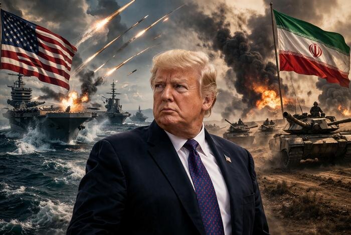 Трамп отправляет авианосцы на Ближний Восток, Иран требует капитуляции США. Обложка © ChatGPT