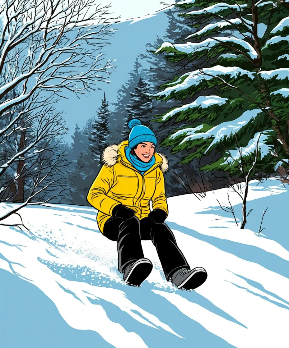 И с горки катались, да....