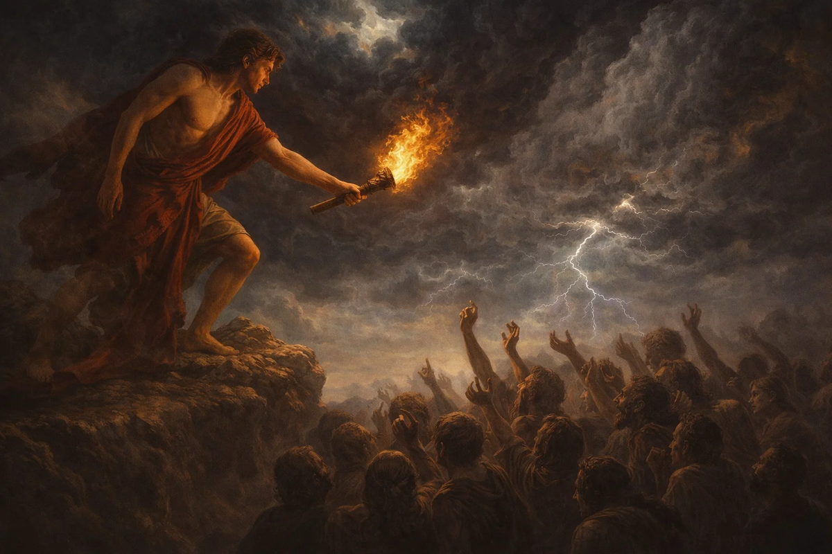 Прометей дарует людям огонь
