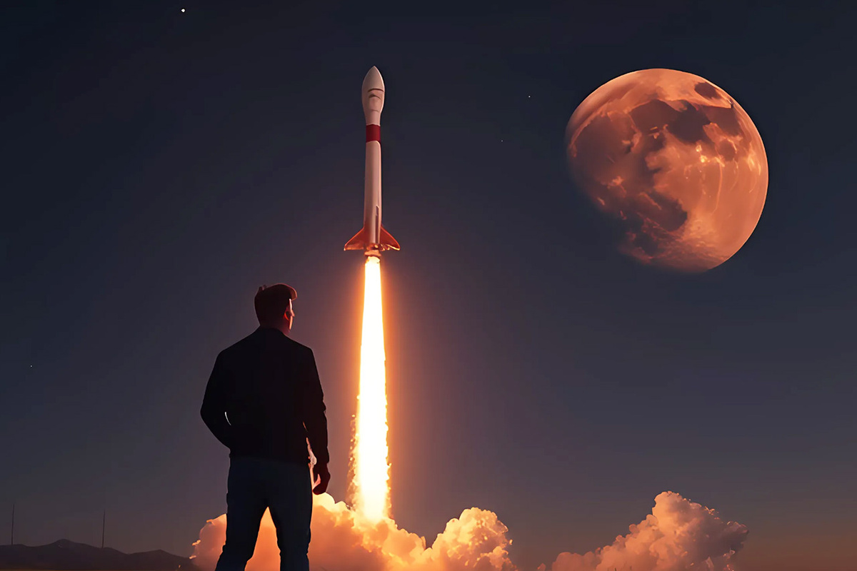 Лунная программа США – стремление к великому символу на фоне застрявшей в проблемах политики, указывает Межуев.  Фото: Изображение сгенерировано нейросетью Kandinsky 3.1