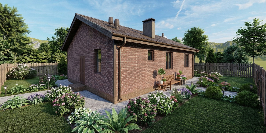 Одноэтажный дом из газобетона: 85 м², три спальни, кухня-гостиная 29 м² - разбираем планировку