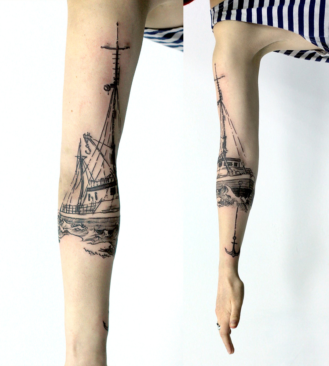 Тату сделанная на мне фрихендом, без предварительного эскиза в 2016м году.