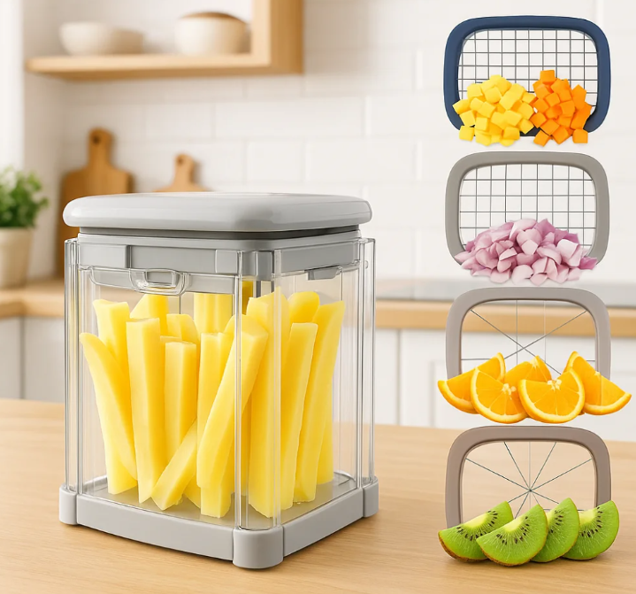 Ручной пресс для картофеля фри 4 в 1 из нержавеющей стали