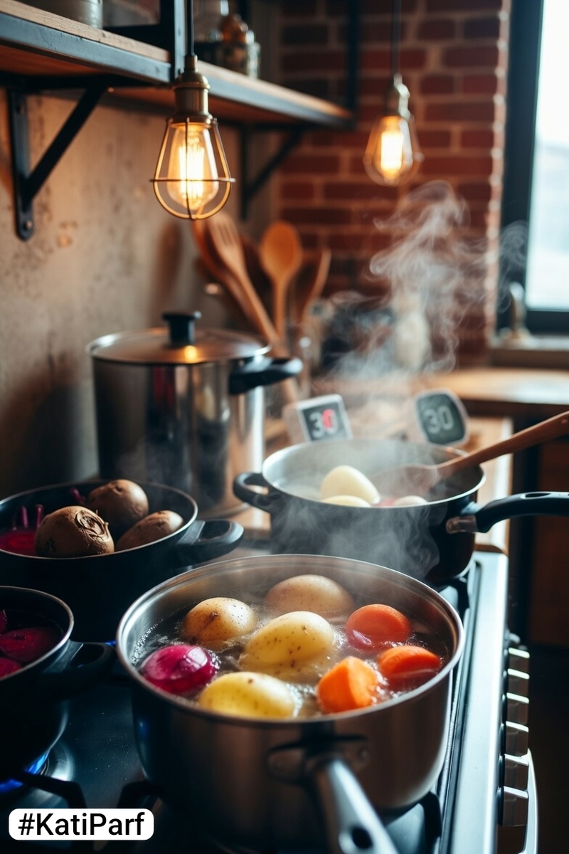 Отвариваем овощи