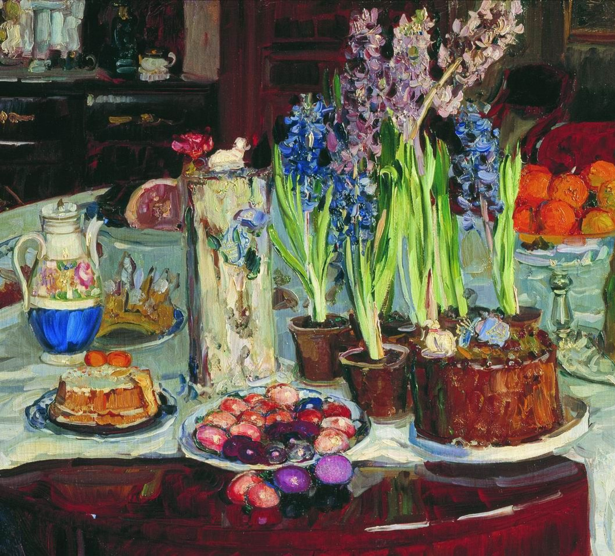 Пасхальный натюрморт. Фрагмент. Станислав Юлианович Жуковский, 1915 год