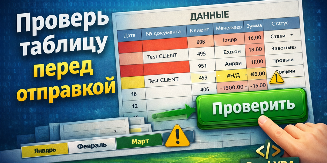 Проверь таблицу в Excel перед отправкой одной кнопкой — VBA-макрос против ошибок