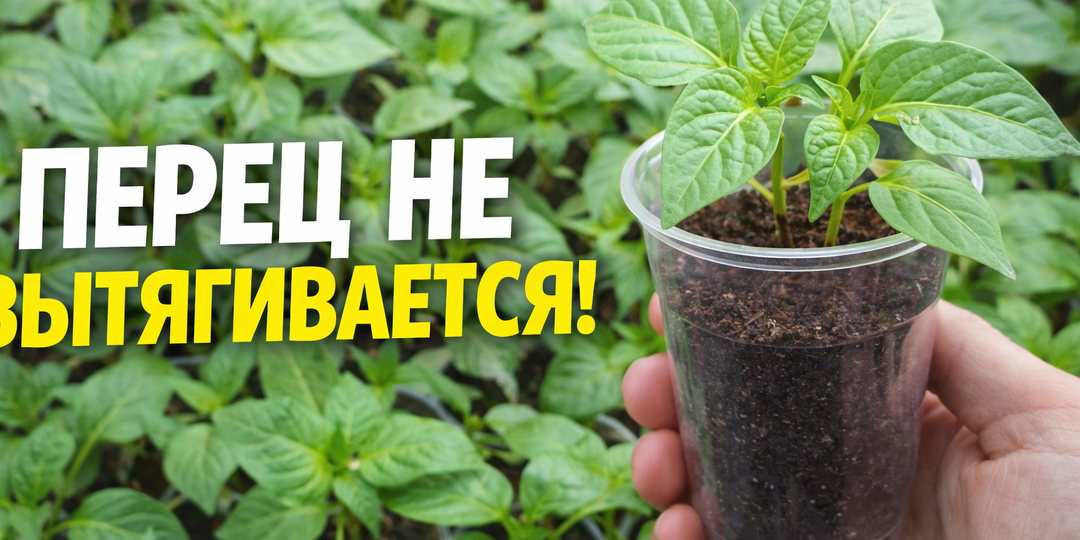 Перец не вытягивается! Делюсь своим способом, как вырастить крепкую и приземистую рассаду прямо на подоконнике