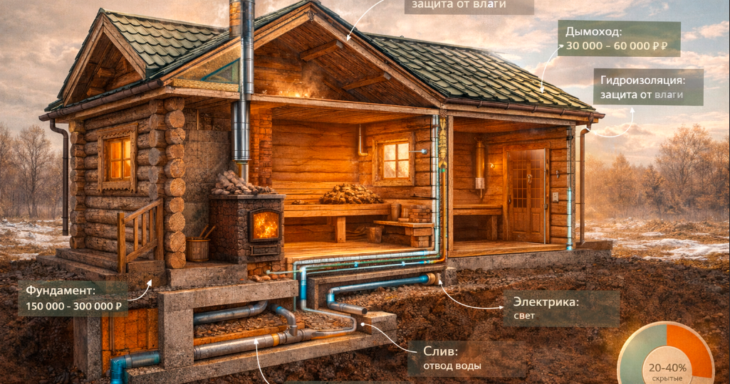 Сколько реально стоит построить русскую баню в 2026 году
