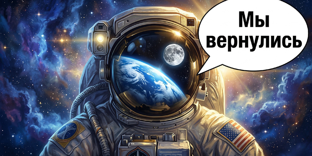 Люди снова летят к Луне — впервые за 54 года. Дальше от дома, чем когда-либо. Это не повтор Apollo. Это новое начало