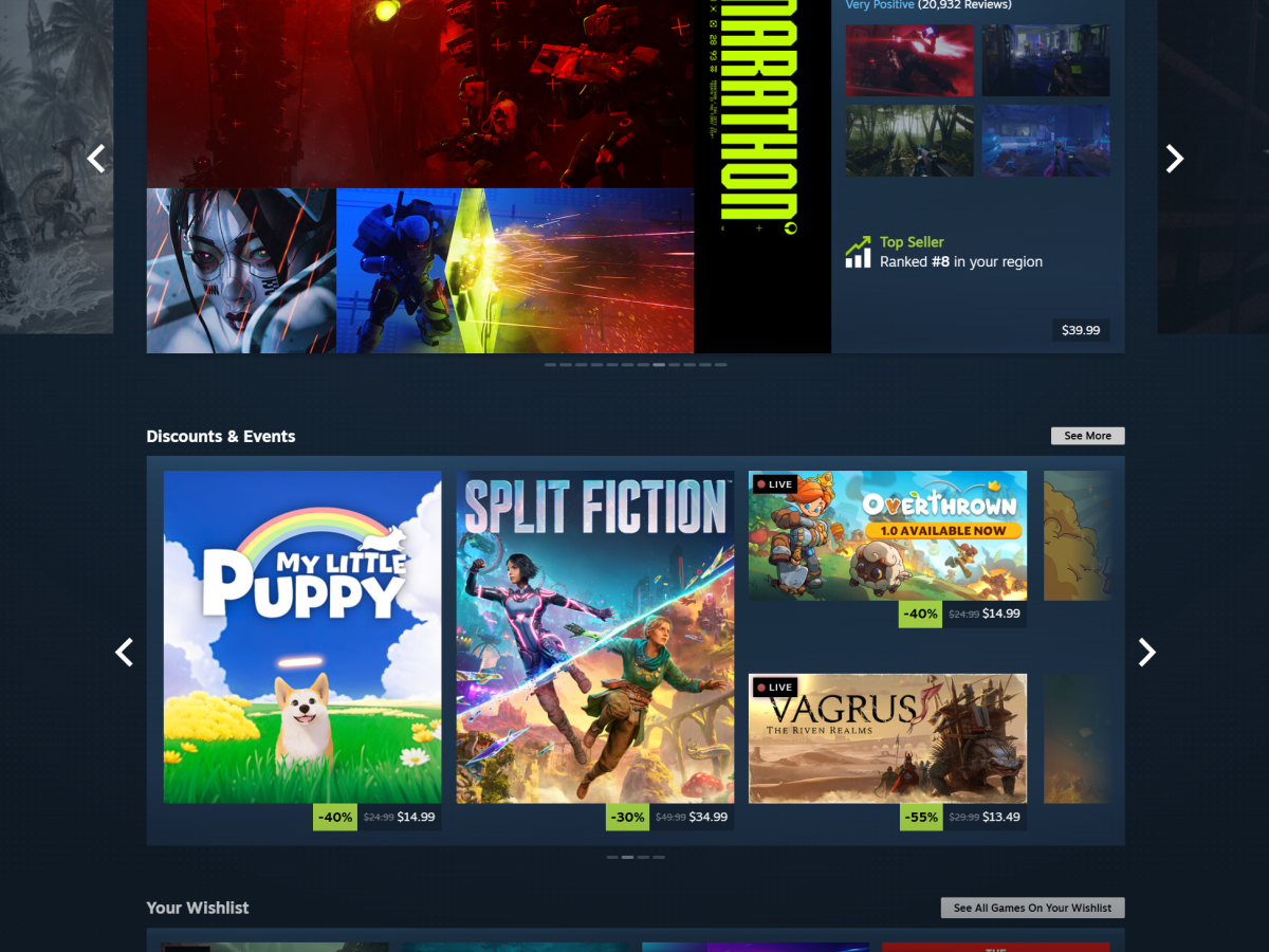    В Steam обновился дизайн главной страницы — пока только в бета-версии клиента