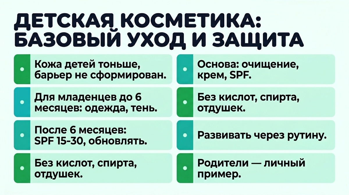 Детская косметика: базовый уход и защита  📷
