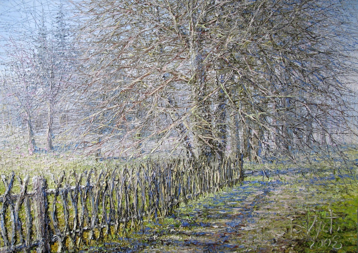 Художник Дмитрий Кустанович. Плетень, 50x70 см, холст, масло, 2008 года создания.