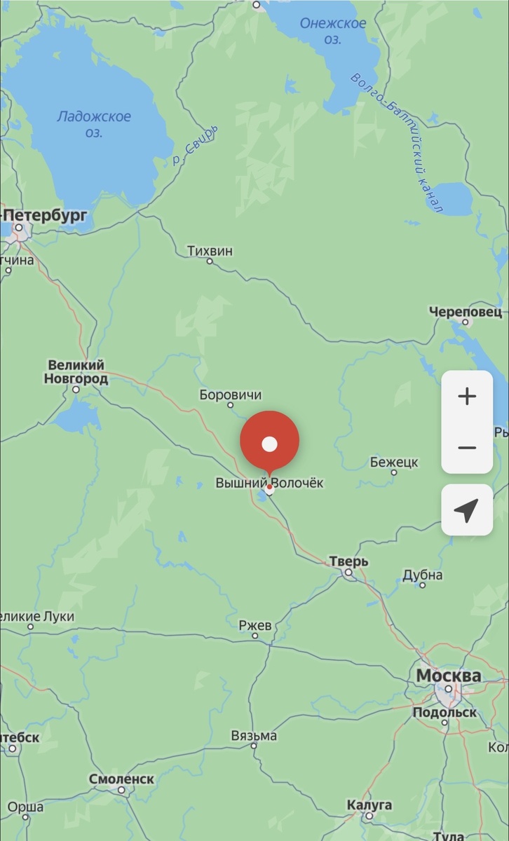 Вышний Волочек на карте