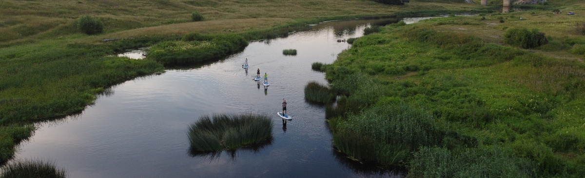 Прогулка на сапах по реке Тосна