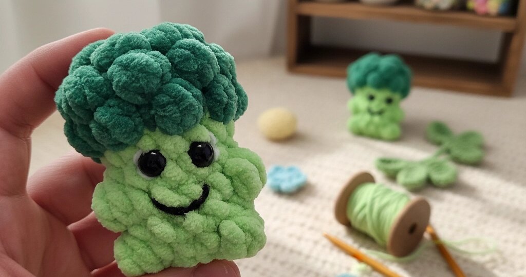 Милый подарок своими руками. Брелок брокколи