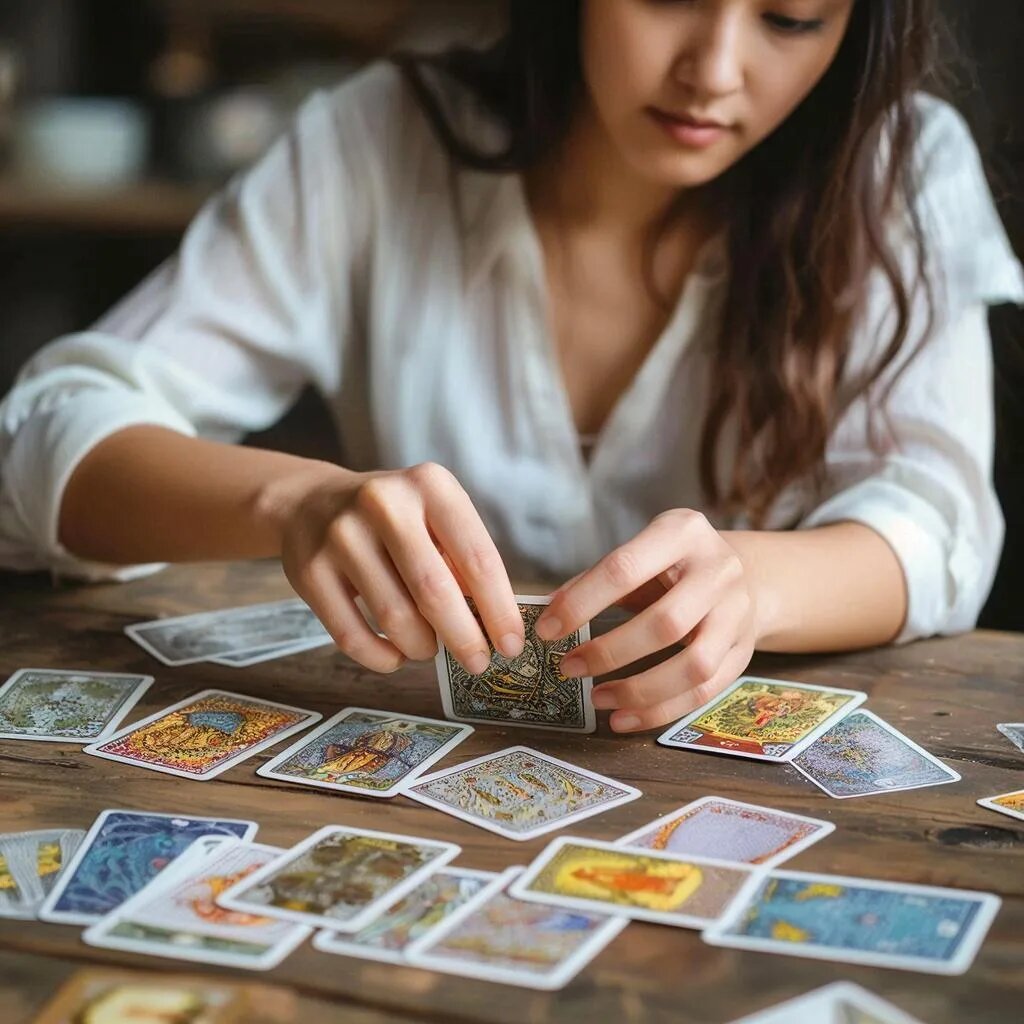 Гадание на картах. Иллюстрация сгенерирована нейросетью