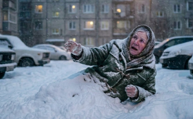 Бабушка замерзала в сугробе и звала на помощь