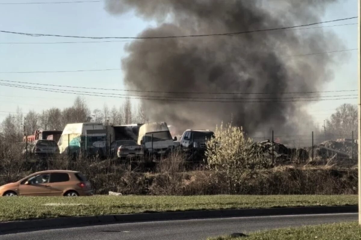    В Колпинском районе полыхают бытовки и два бензовоза