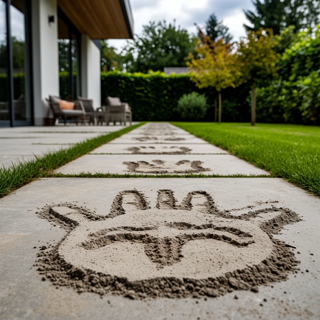 «Тропа следов» на бетонной дорожке