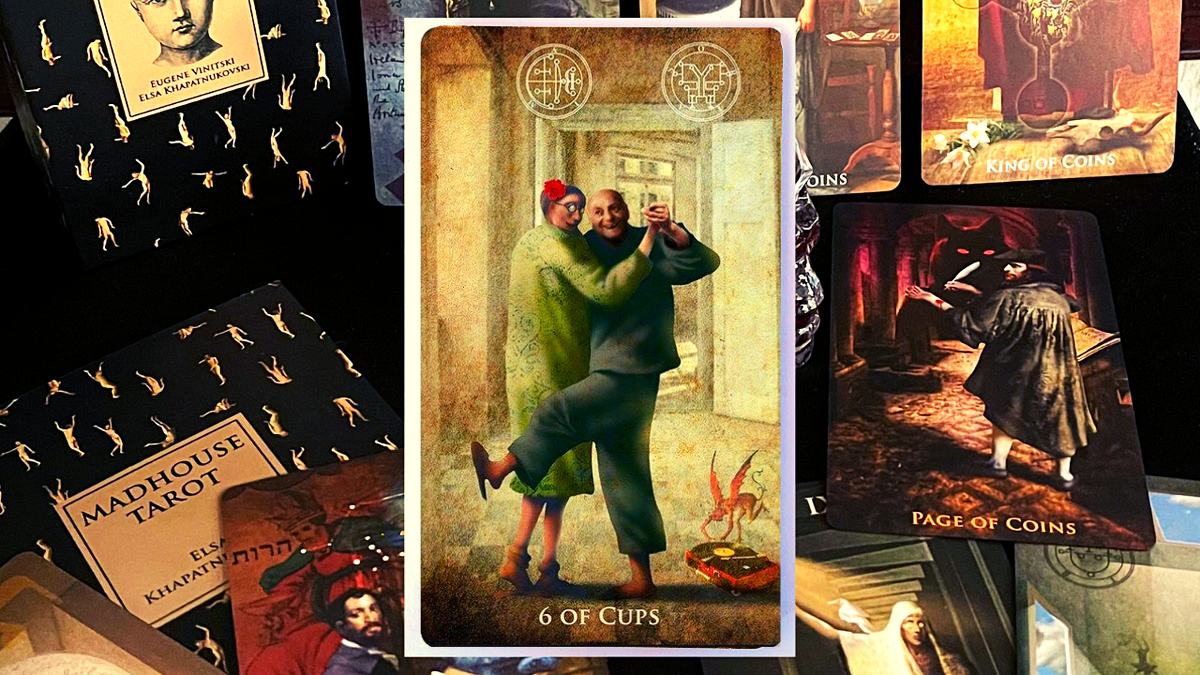 Шестёрка Кубков. Photo «Madhouse Tarot» by Eugene Vinitski, Elsa Khapatnukovski